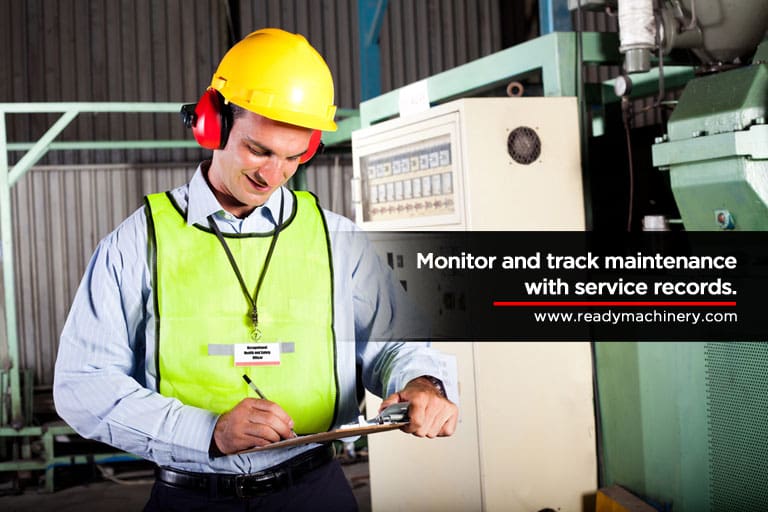 Monitor and track maintenance with service records