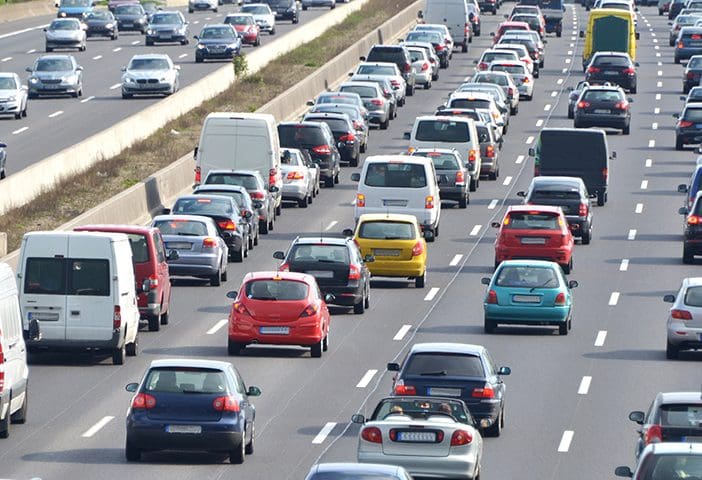 Traffic jam on a highway