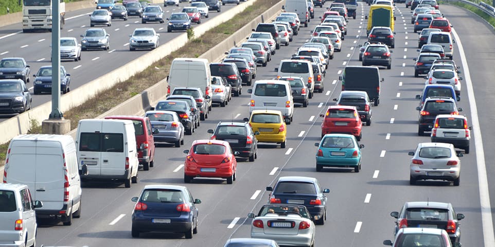 Traffic jam on a highway
